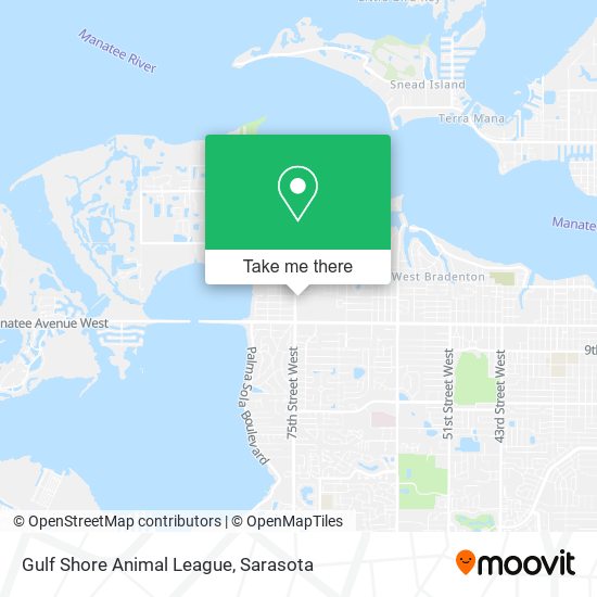Gulf Shore Animal League map