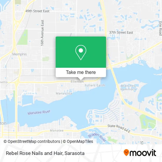 Rebel Rose Nails and Hair map
