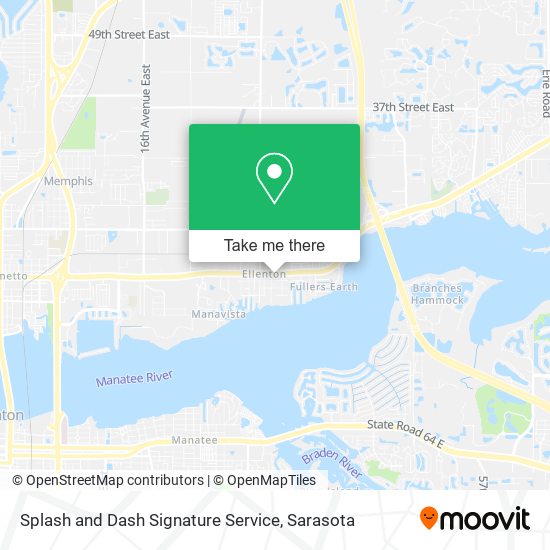 Mapa de Splash and Dash Signature Service