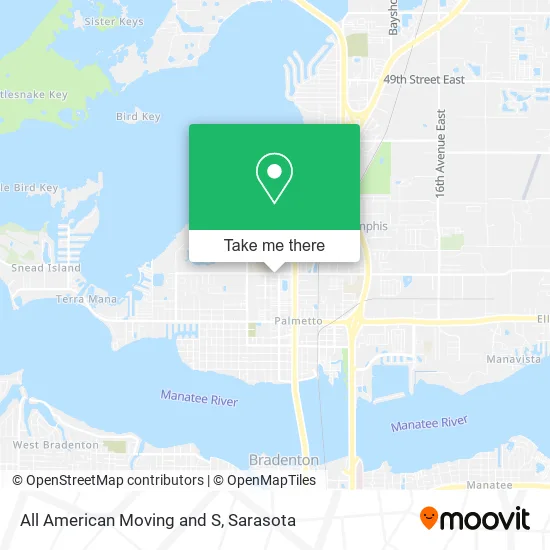 All American Moving and S map