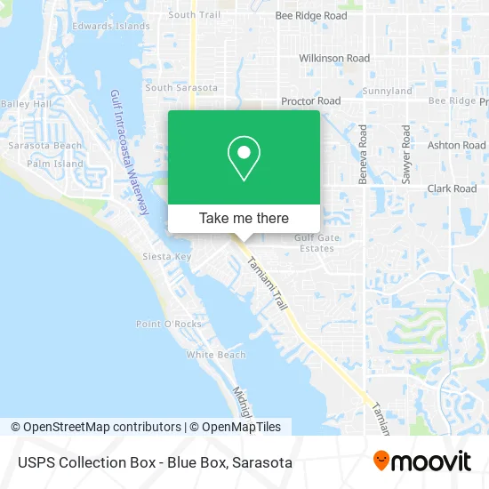 Mapa de USPS Collection Box - Blue Box