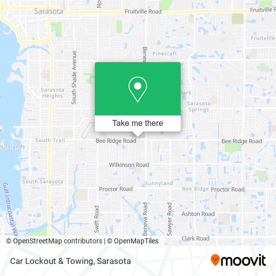 Car Lockout & Towing map