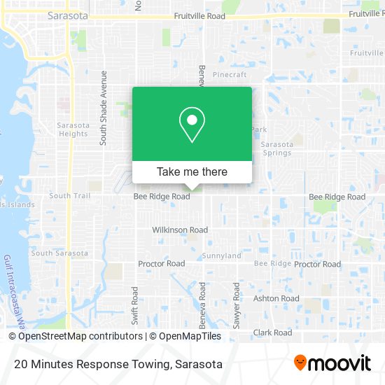 20 Minutes Response Towing map