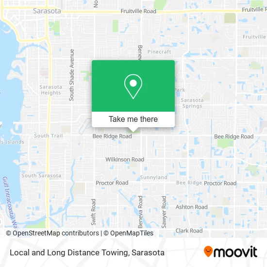 Local and Long Distance Towing map