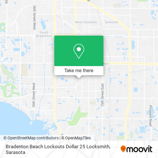 Mapa de Bradenton Beach Lockouts Dollar 25 Locksmith