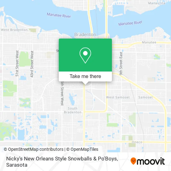 Nicky's New Orleans Style Snowballs & Po'Boys map