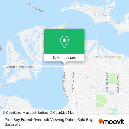 Pine Bay Forest Overlook Viewing Palma Sola Bay map