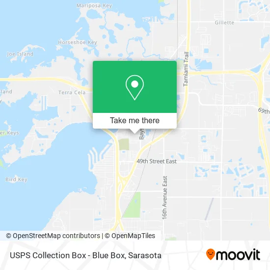 Mapa de USPS Collection Box - Blue Box
