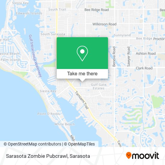 Mapa de Sarasota Zombie Pubcrawl