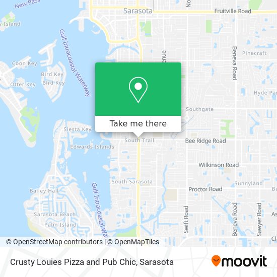 Crusty Louies Pizza and Pub Chic map