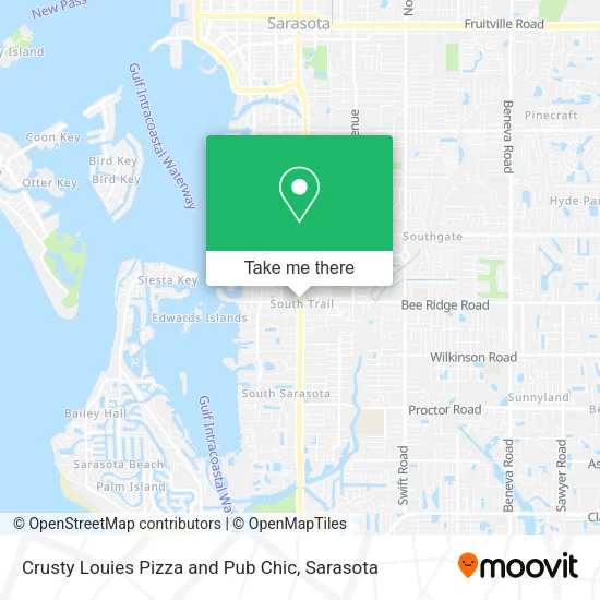 Crusty Louies Pizza and Pub Chic map
