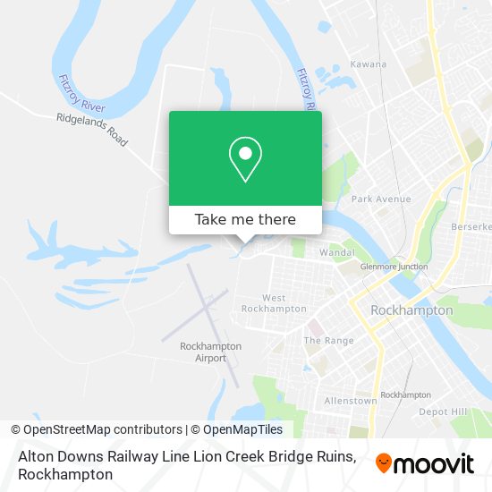Alton Downs Railway Line Lion Creek Bridge Ruins map