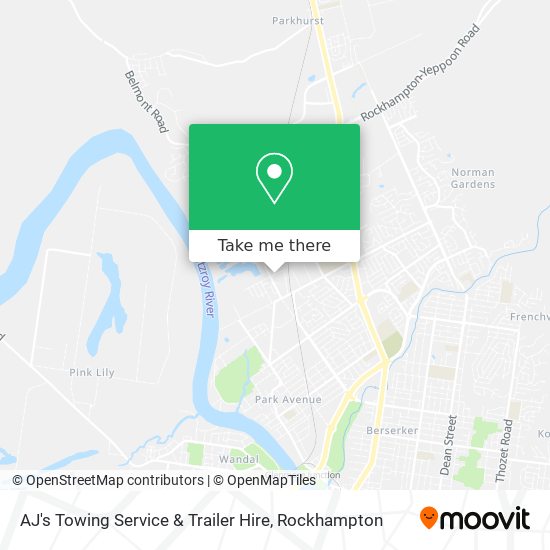 Mapa AJ's Towing Service & Trailer Hire