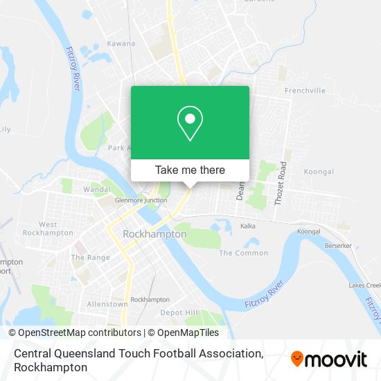 Central Queensland Touch Football Association map