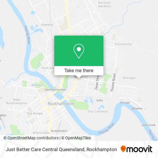 Just Better Care Central Queensland map