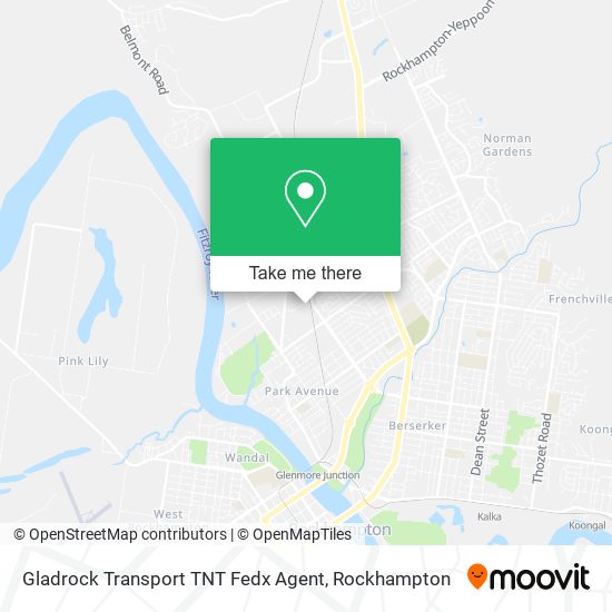 Mapa Gladrock Transport TNT Fedx Agent