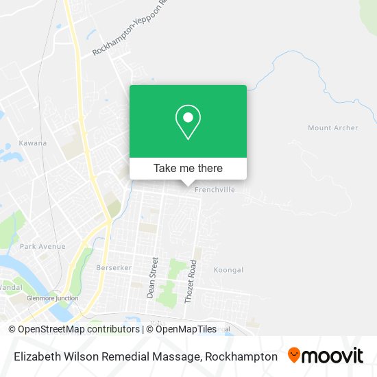 Elizabeth Wilson Remedial Massage map