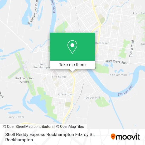 Mapa Shell Reddy Express Rockhampton Fitzroy St