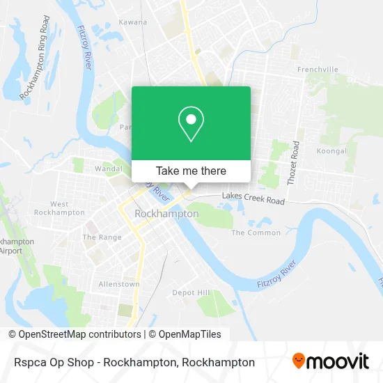 Mapa Rspca Op Shop - Rockhampton