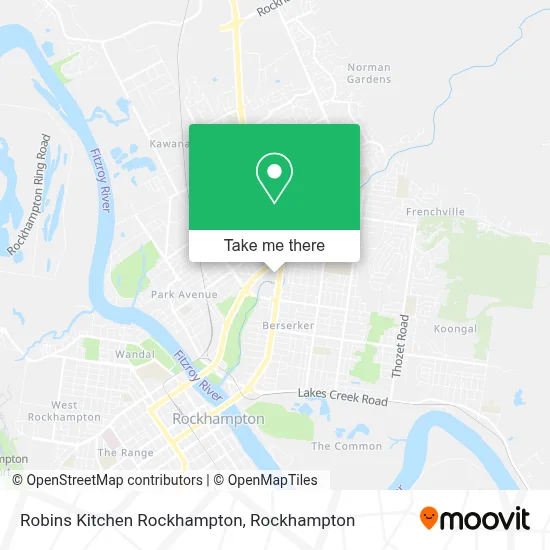 Mapa Robins Kitchen Rockhampton