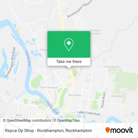 Mapa Rspca Op Shop - Rockhampton