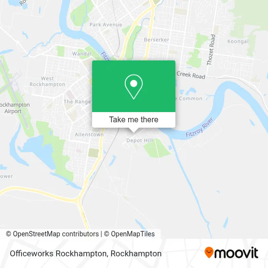 Mapa Officeworks Rockhampton