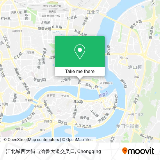 江北城西大街与渝鲁大道交叉口 map