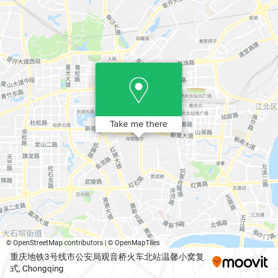 重庆地铁3号线市公安局观音桥火车北站温馨小窝复式 map