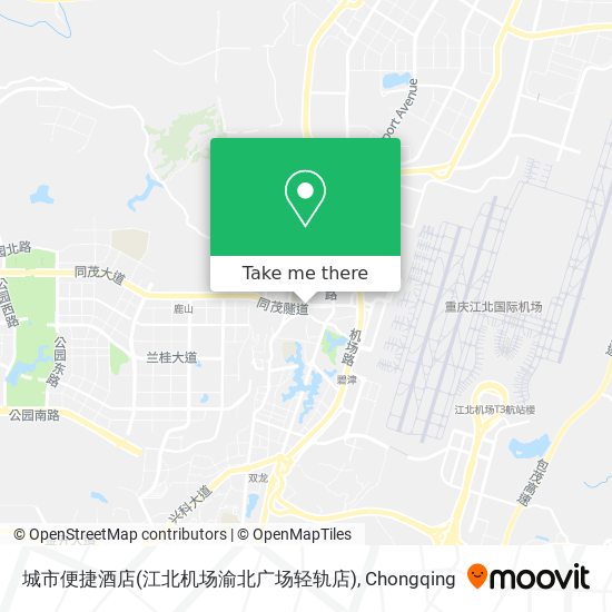 城市便捷酒店(江北机场渝北广场轻轨店) map