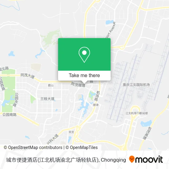 城市便捷酒店(江北机场渝北广场轻轨店) map