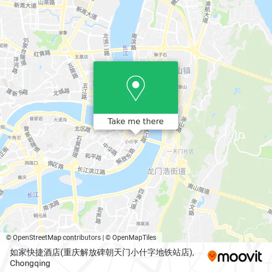 如家快捷酒店(重庆解放碑朝天门小什字地铁站店) map