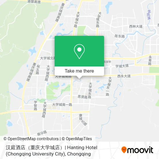 汉庭酒店（重庆大学城店）| Hanting Hotel (Chongqing University City) map