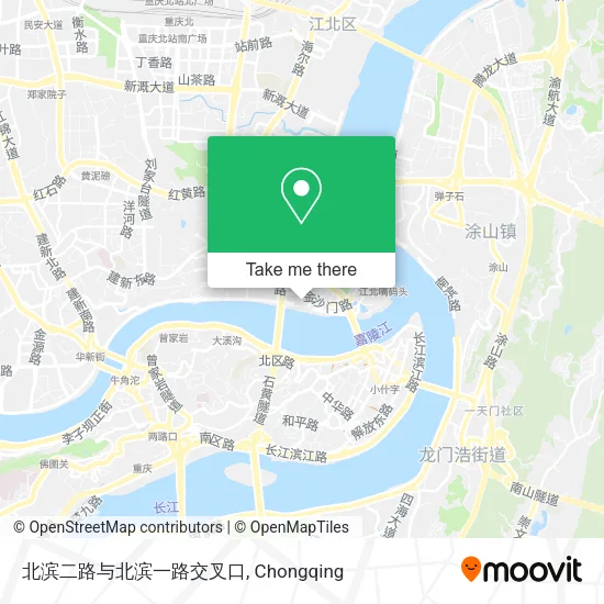 北滨二路与北滨一路交叉口 map