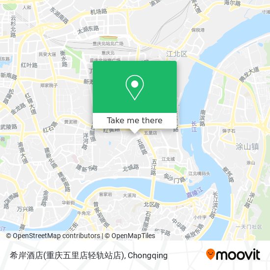 希岸酒店(重庆五里店轻轨站店) map