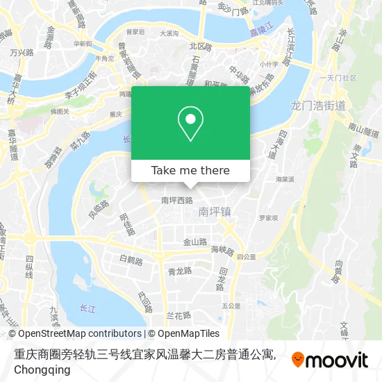 重庆商圈旁轻轨三号线宜家风温馨大二房普通公寓 map