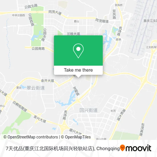 7天优品(重庆江北国际机场回兴轻轨站店) map