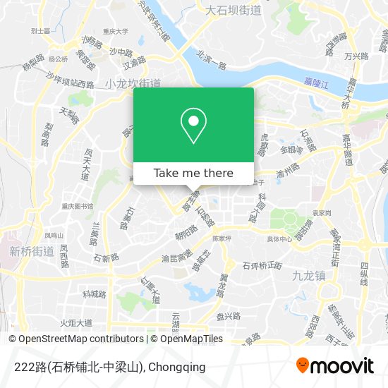 222路(石桥铺北-中梁山) map