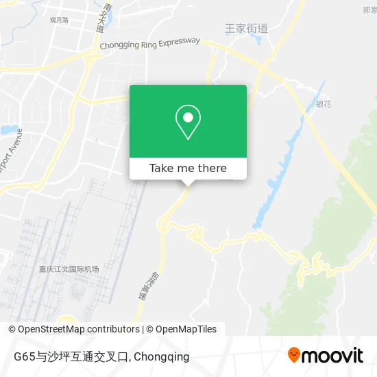 G65与沙坪互通交叉口 map