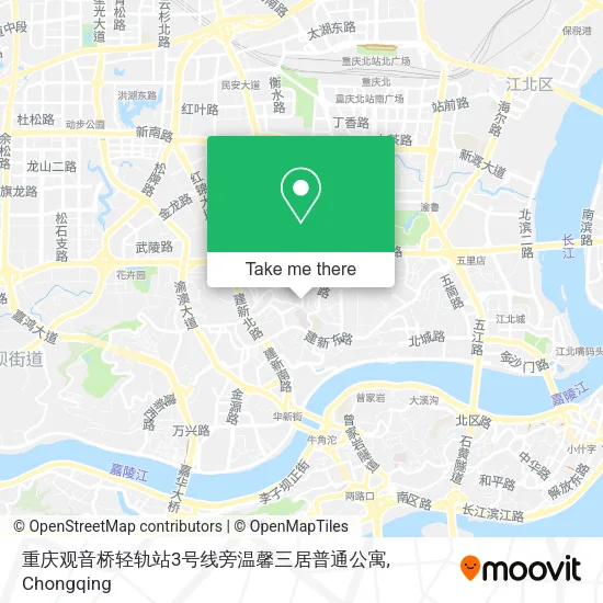 重庆观音桥轻轨站3号线旁温馨三居普通公寓 map