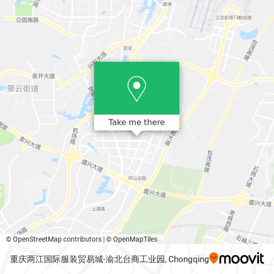 重庆两江国际服装贸易城-渝北台商工业园 map