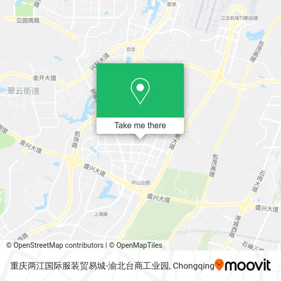重庆两江国际服装贸易城-渝北台商工业园 map