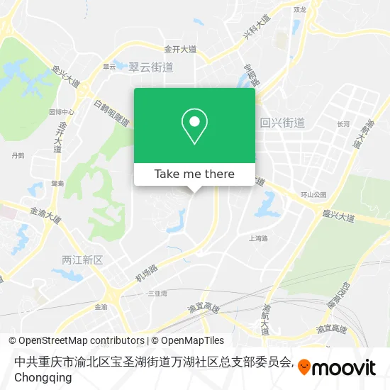 中共重庆市渝北区宝圣湖街道万湖社区总支部委员会 map