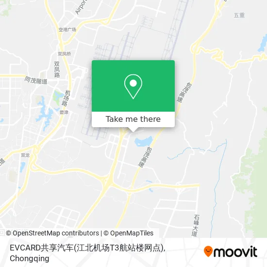 EVCARD共享汽车(江北机场T3航站楼网点) map