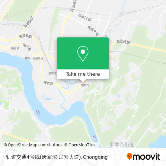 轨道交通4号线(唐家沱-民安大道) map