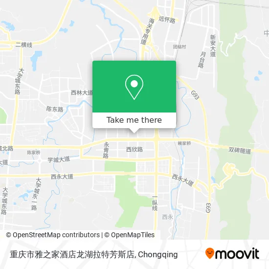 重庆市雅之家酒店龙湖拉特芳斯店 map