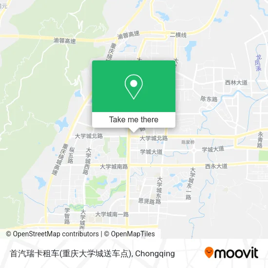 首汽瑞卡租车(重庆大学城送车点) map