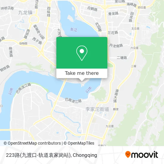 223路(九渡口-轨道袁家岗站) map