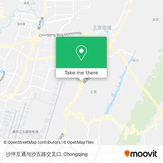 沙坪互通与沙五路交叉口 map