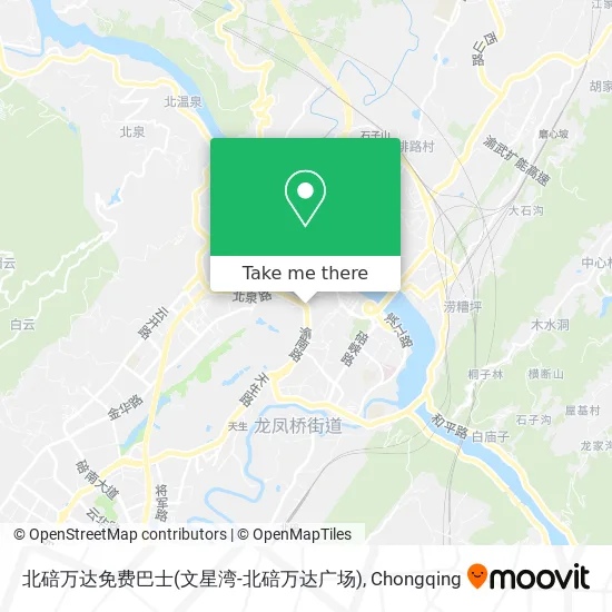 北碚万达免费巴士(文星湾-北碚万达广场) map
