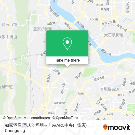 如家酒店(重庆沙坪坝火车站ARC中央广场店) map